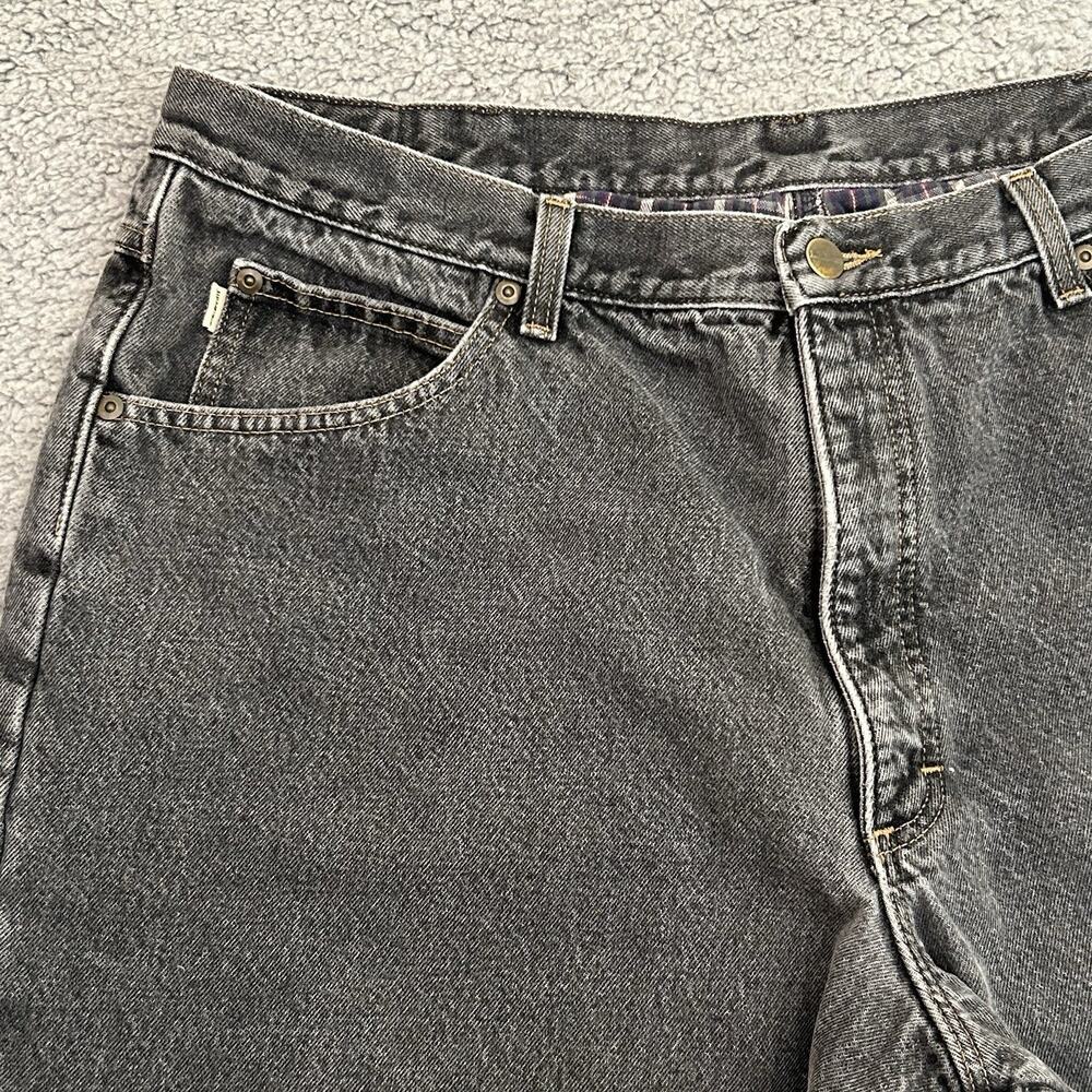 LL Bean Jeans Men’s 40x32 Black Denim Classic Fit Flannel Lined Outdoor Workwear - Picture 4 of 16